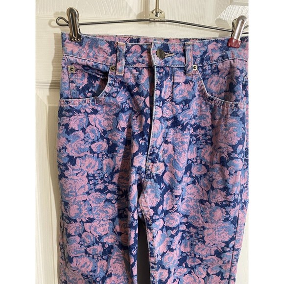 Vintage Early 80s Squeeze In Floral All Over Print Women’s Jeans Size 3 - Picture 6 of 16